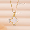 Necklace Copper Mixed Gemstone Inlay Geometric Four Leaf Clover Electroplating For Women