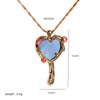 Necklace Copper Mixed Gemstone Inlay Heart Shape Diamond Style