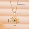Necklace Copper Mixed Gemstone Inlay Heart Shape Electroplating Light Luxury Style For Women