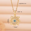 Necklace Copper Mixed Gemstone Inlay Heart Shape Electroplating Light Luxury Style For Women