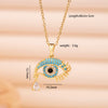 Necklace Copper Mixed Gemstone Inlay Heart Shape Electroplating Light Luxury Style For Women