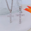 Necklace Copper Mixed Gemstone Inlay Hiphop Style Twist Chain Cross Pendant