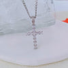 Necklace Copper Mixed Gemstone Inlay Hiphop Style Twist Chain Cross Pendant