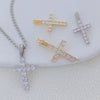 Necklace Copper Mixed Gemstone Inlay Hiphop Style Twist Chain Cross Pendant