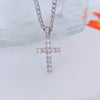 Necklace Copper Mixed Gemstone Inlay Hiphop Style Twist Chain Cross Pendant