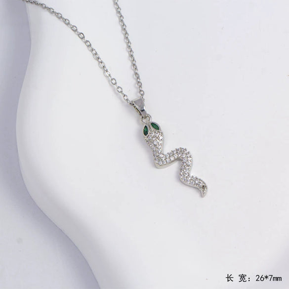 Necklace Copper Mixed Gemstone Setting Animal Zodiac Electroplating O Word Chain Jewelry For Women