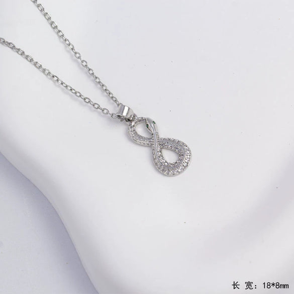 Necklace Copper Mixed Gemstone Setting Animal Zodiac Electroplating O Word Chain Jewelry For Women