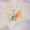 Necklace Copper Mixed Gemstone Setting Electroplating Animal Insect Butterfly Jewelry For Women