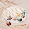 Necklace Copper Mixed Gemstone Setting Electroplating Animal Insect Butterfly Jewelry For Women