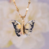 Necklace Copper Mixed Gemstone Setting Electroplating Animal Insect Butterfly Jewelry For Women