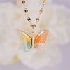 Necklace Copper Mixed Gemstone Setting Electroplating Animal Insect Butterfly Jewelry For Women