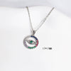 Necklace Copper Mixed Gemstone Setting Electroplating Simple Fashion Pendant O Word Chain Jewelry For Women