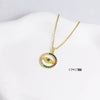 Necklace Copper Mixed Gemstone Setting Electroplating Simple Fashion Pendant O Word Chain Jewelry For Women