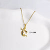 Necklace Copper Mixed Gemstone Setting Electroplating Simple Fashion Pendant O Word Chain Jewelry For Women