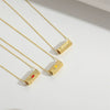 Necklace Copper Mixed Gemstone Setting Geometric Electroplating Simple Style For Women