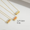 Necklace Copper Mixed Gemstone Setting Geometric Electroplating Simple Style For Women
