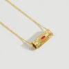 Necklace Copper Mixed Gemstone Setting Geometric Electroplating Simple Style For Women