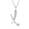 Necklace Copper Mixed Gemstone Setting Geometric Letters Style Zirconia