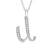 Necklace Copper Mixed Gemstone Setting Geometric Letters Style Zirconia