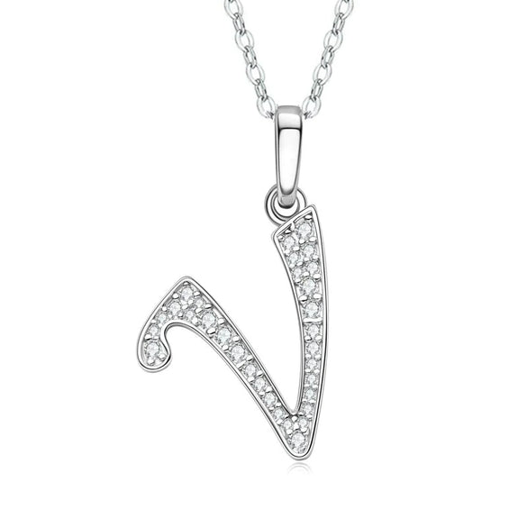Necklace Copper Mixed Gemstone Setting Geometric Letters Style Zirconia