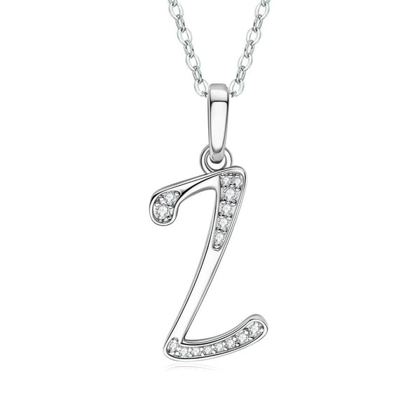Necklace Copper Mixed Gemstone Setting Geometric Letters Style Zirconia