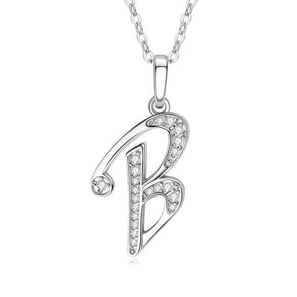Necklace Copper Mixed Gemstone Setting Geometric Letters Style Zirconia