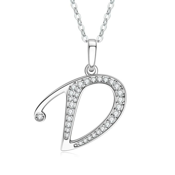 Necklace Copper Mixed Gemstone Setting Geometric Letters Style Zirconia