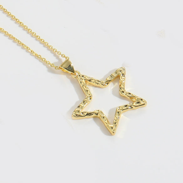 Necklace Copper Mixed Gemstone Setting Heart Shape Electroplating Women New Minimalism Exquisite Creative