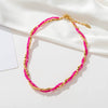 Necklace Copper Natural Stone Geometric Doublelayer Stacked Handmade