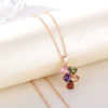 Necklace Copper Ochain Simple Natural Style Rose Gold Colorful Water Drop Design Zircon