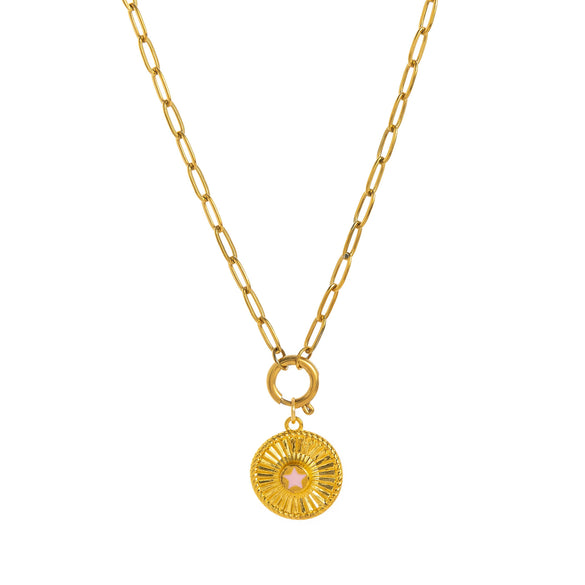 Necklace Copper Pendant Fivepointed Star Cowboy Hat Boots Zircon Gold Electroplating