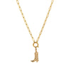 Necklace Copper Pendant Fivepointed Star Cowboy Hat Boots Zircon Gold Electroplating