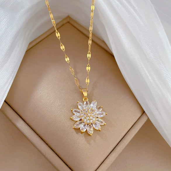 Necklace Copper Pendant Stainless Steel Chain Geometric Style Electroplating For Women