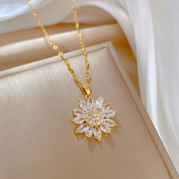 Necklace Copper Pendant Stainless Steel Chain Geometric Style Electroplating For Women