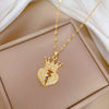 Necklace Copper Pendant Stainless Steel Chain Heart Crown Geometric Light Luxury Elegant Gorgeous Unisex