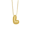 Necklace Copper Plated 18K Gold With Letter Pattern Box Chain Minimalist Style