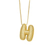 Necklace Copper Plated 18K Gold With Letter Pattern Box Chain Minimalist Style