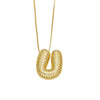 Necklace Copper Plated 18K Gold With Letter Pattern Box Chain Minimalist Style