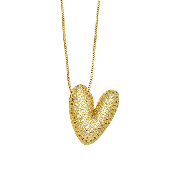 Necklace Copper Plated 18K Gold With Letter Pattern Box Chain Minimalist Style