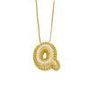 Necklace Copper Plated 18K Gold With Letter Pattern Box Chain Minimalist Style
