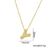 Necklace Copper Plated Real Gold Micro Inlaid Zircon Geometric Balloon Letter Pendant Simple Style