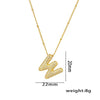 Necklace Copper Plated Real Gold Micro Inlaid Zircon Geometric Balloon Letter Pendant Simple Style