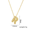 Necklace Copper Plated Real Gold Micro Inlaid Zircon Geometric Balloon Letter Pendant Simple Style