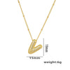 Necklace Copper Plated Real Gold Micro Inlaid Zircon Geometric Balloon Letter Pendant Simple Style