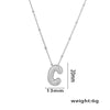 Necklace Copper Plated Real Gold Micro Inlaid Zircon Geometric Balloon Letter Pendant Simple Style