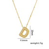 Necklace Copper Plated Real Gold Micro Inlaid Zircon Geometric Balloon Letter Pendant Simple Style