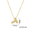Necklace Copper Plated Real Gold Micro Inlaid Zircon Geometric Balloon Letter Pendant Simple Style