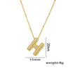 Necklace Copper Plated Real Gold Micro Inlaid Zircon Geometric Balloon Letter Pendant Simple Style