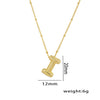 Necklace Copper Plated Real Gold Micro Inlaid Zircon Geometric Balloon Letter Pendant Simple Style