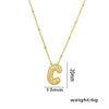 Necklace Copper Plated Real Gold Micro Inlaid Zircon Geometric Balloon Letter Pendant Simple Style